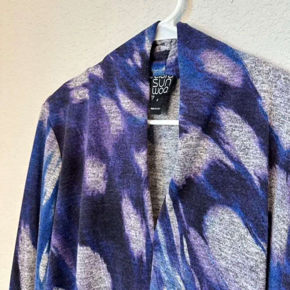 Clara Sun Woo Blue Purple Lightweight Tunic V-Neck Sweater - Size S - EUC